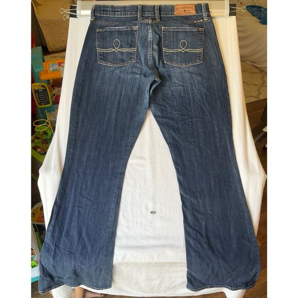 Lucky Brand Women Flared Jeans Sofia Boot size 12 / 31 R Blue Mid Rise Stretch - Picture 10 of 11